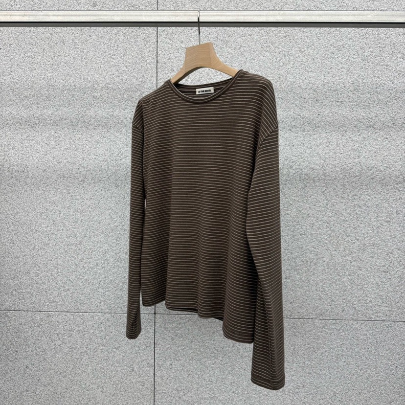 AT THE BAGEL東大門㊣實拍女士新品職業25秋冬人氣長袖T恤AT THE BAGEL長袖T恤