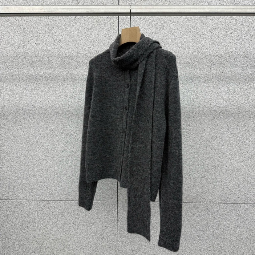 AT THE BAGEL韓國代購㊣女裝新款職業推薦真品毛衣含圍巾AT THE BAGEL毛衣圖色2墨色