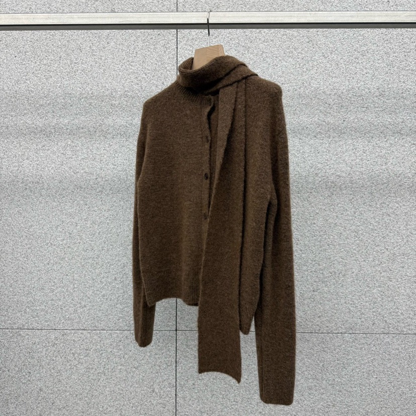 AT THE BAGEL韓國代購㊣女裝新款職業推薦真品毛衣含圍巾AT THE BAGEL毛衣圖色3淺棕色