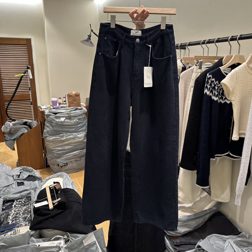 GILLI東大門㊣代購女士新品時尚職業休閑25秋冬人氣休閑褲加絨GILLI休閑褲圖色3深藍色