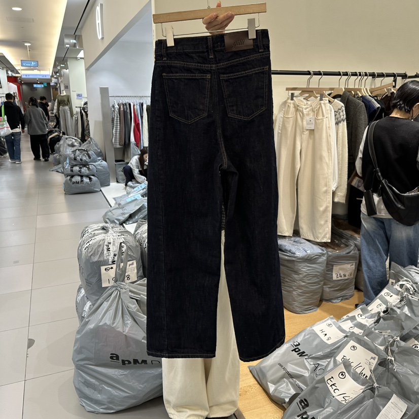 GILLI韓國代購㊣女裝新品推薦熱賣休閑職業人氣25秋冬牛仔褲加絨GILLI牛仔褲
