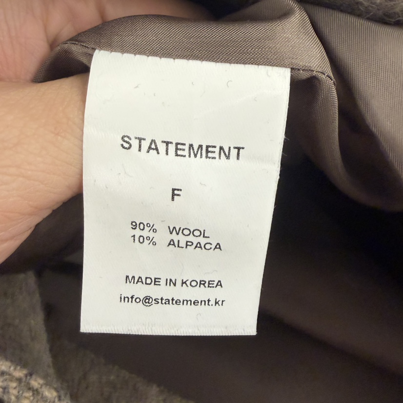 STATEMENT東大門㊣實拍女士新品休閑時尚推薦真品中長款大衣STATEMENT中長款大衣