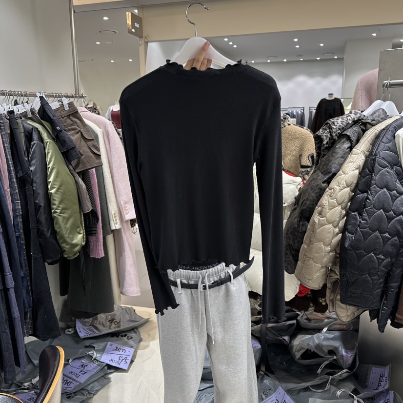 BENE東大門㊣直郵女裝新款時尚25秋冬推薦職業真品休閑長袖T恤BENE長袖T恤