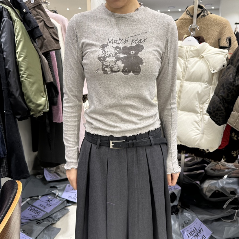 BENE東大門㊣直郵女裝新款時尚25秋冬推薦職業真品休閑長袖T恤BENE長袖T恤圖色2