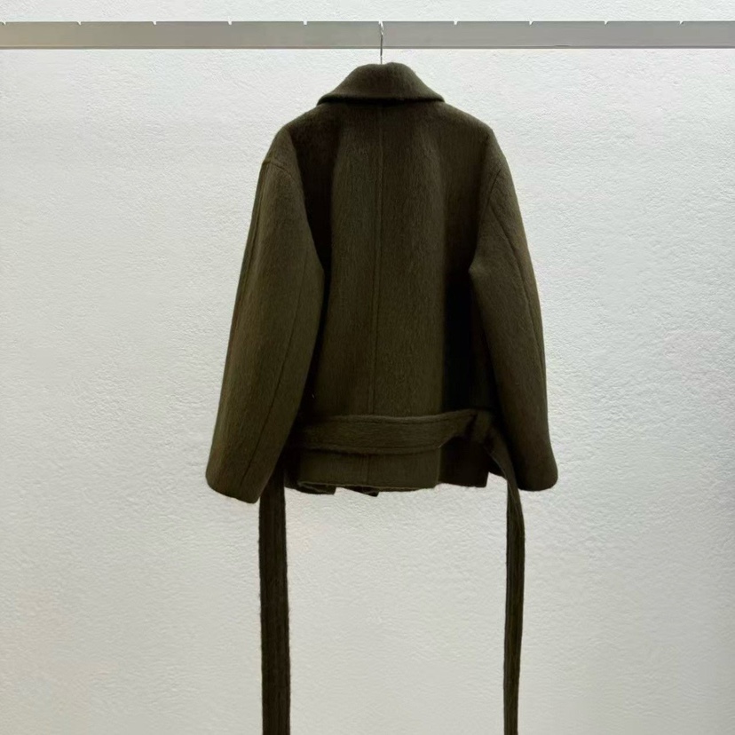 STATEMENT東大門㊣代購女裝新款推薦時尚真品短款大衣含腰帶STATEMENT短款大衣