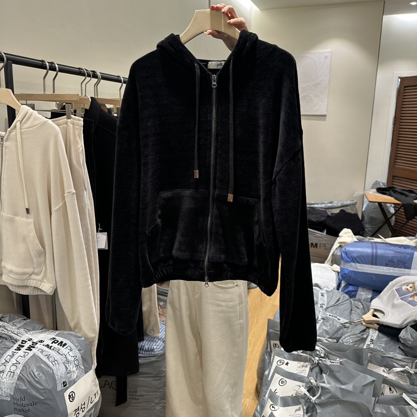 GILLI東大門㊣直郵女士新品休閑25秋冬時尚職業衛衣天鵝絨兜帽GILLI衛衣圖色2