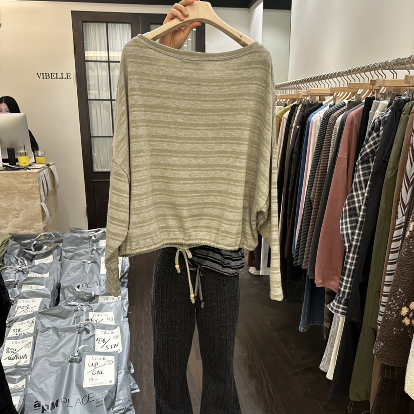 VIBELLE東大門㊣代購女裝新品熱賣時尚推薦職業真品長袖T恤VIBELLE長袖T恤