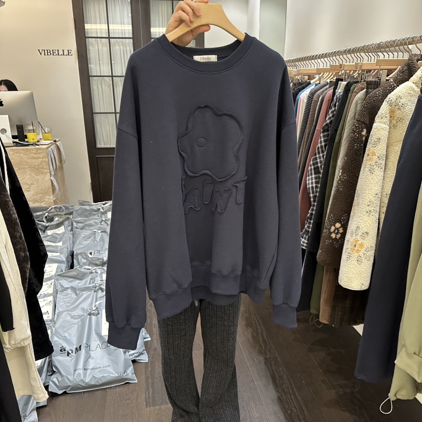 VIBELLE東大門㊣代購女士新款熱賣真品時尚休閑職業衛衣加絨VIBELLE衛衣圖色3