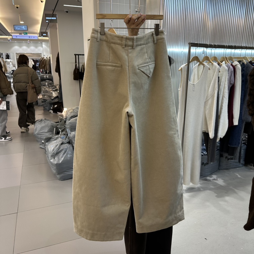 ALEGRE東大門㊣代購女裝新品25秋冬休閑休閑褲不含腰帶燈心絨ALEGRE休閑褲