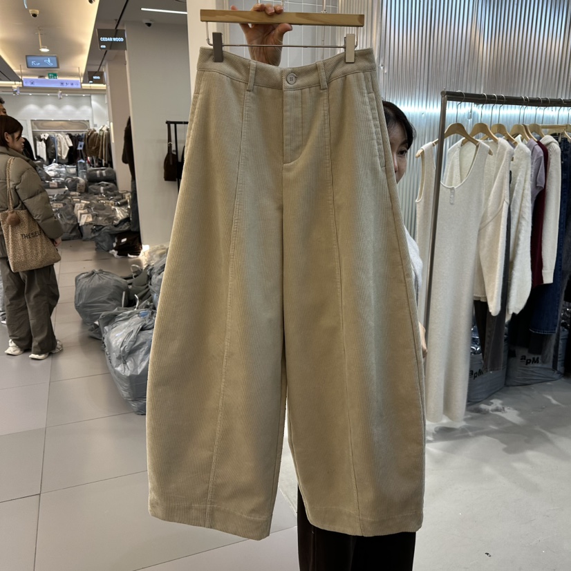 ALEGRE東大門㊣代購女裝新品25秋冬休閑休閑褲不含腰帶燈心絨ALEGRE休閑褲圖色2