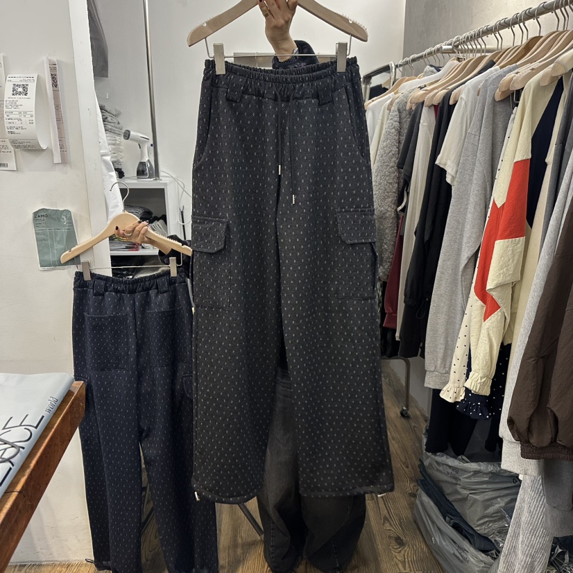 MOSAIC東大門㊣代購女士新品休閑25秋冬休閑褲口袋加絨貂皮MOSAIC休閑褲圖色2黑色