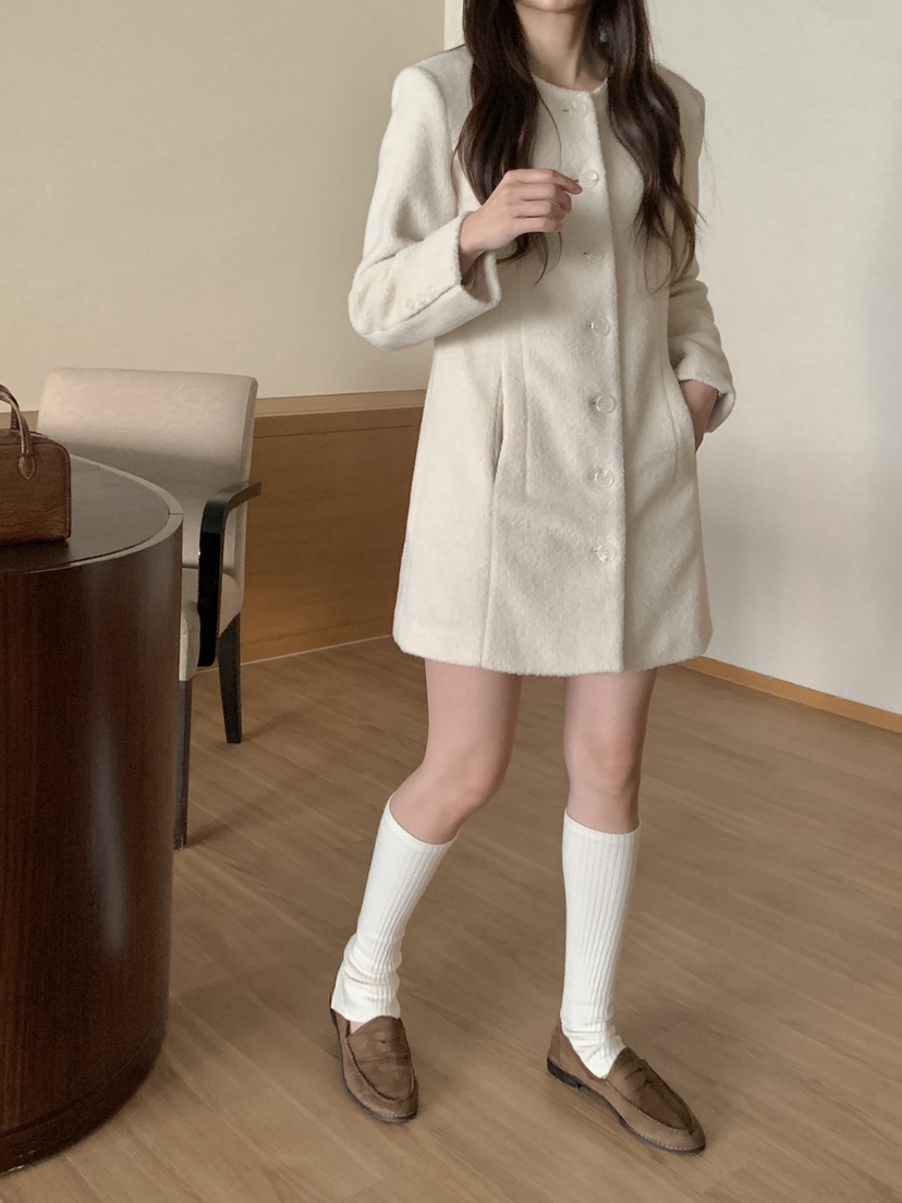 RE:OPENING東大門㊣代購女裝新款25秋冬推薦中長款大衣含腰帶RE:OPENING中長款大衣