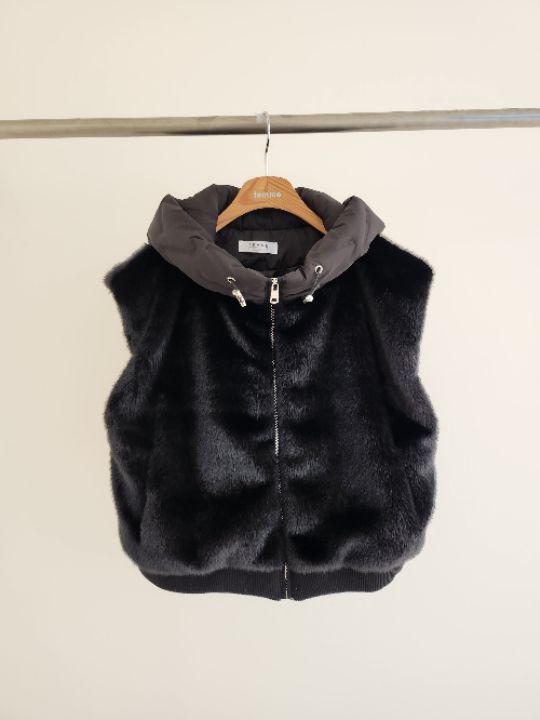 FEMME東大門㊣實拍女士新品25秋冬熱賣推薦職業真品馬甲連帽FEMME馬甲