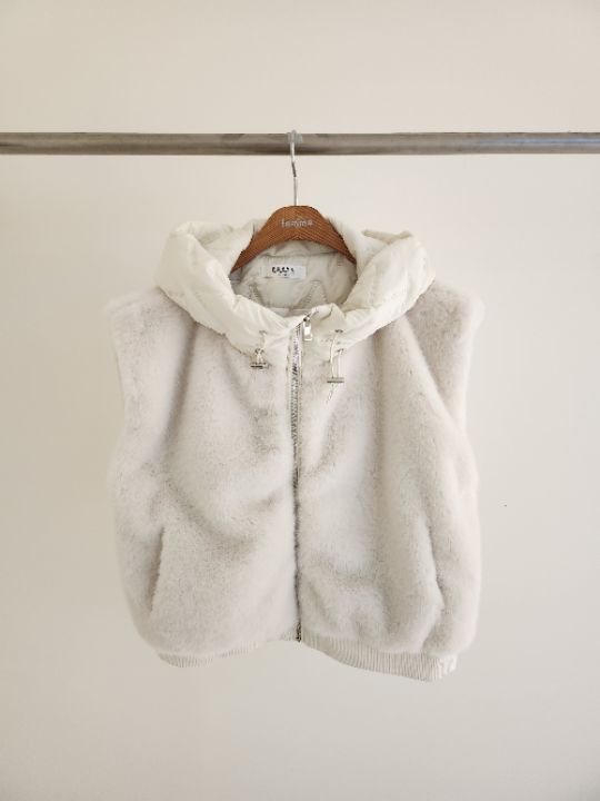 FEMME東大門㊣實拍女士新品25秋冬熱賣推薦職業真品馬甲連帽FEMME馬甲圖色2