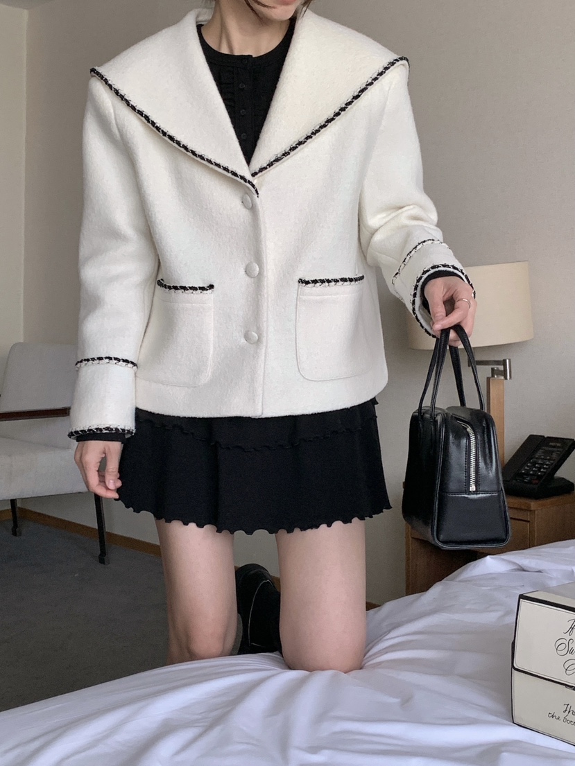 RE:OPENING東大門㊣實拍女士新款時尚推薦25秋冬職業短款大衣RE:OPENING短款大衣