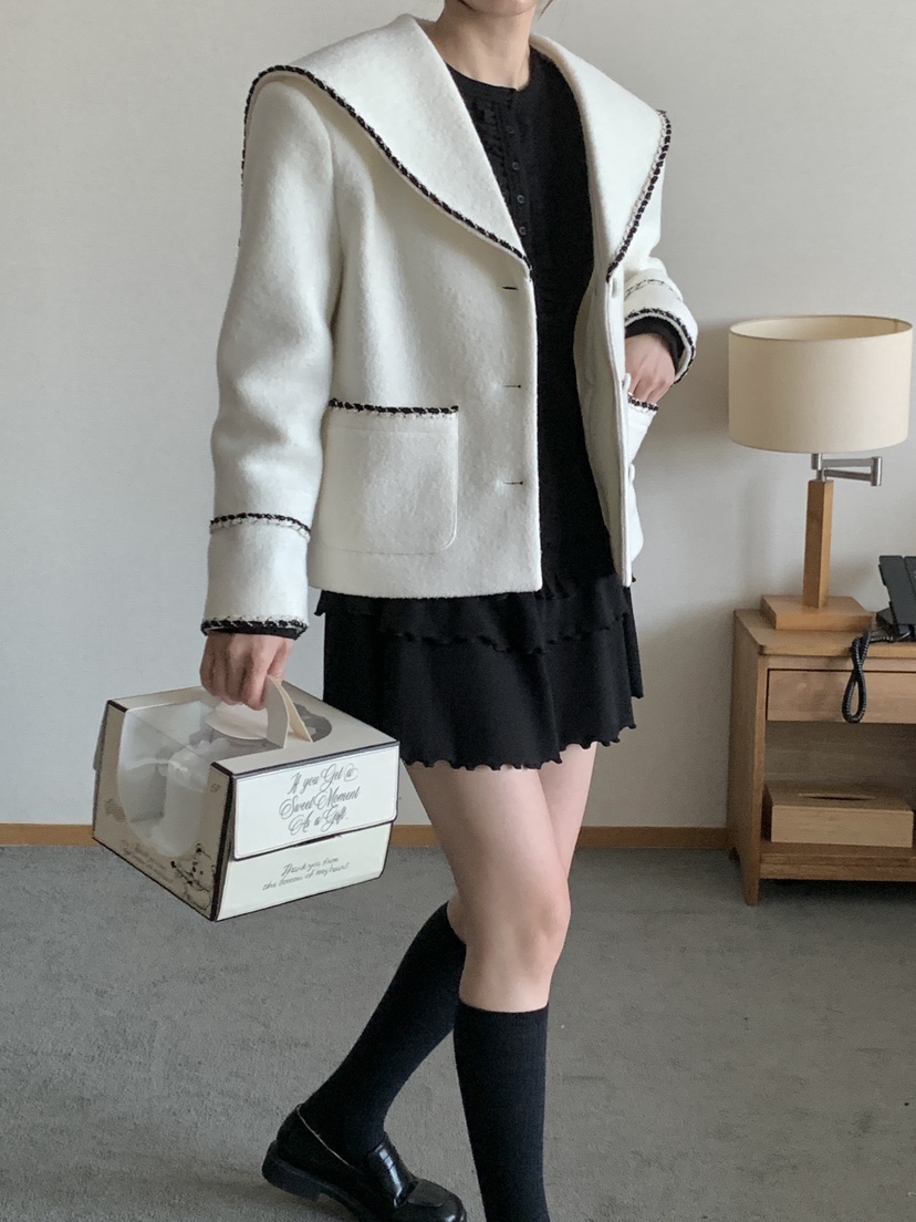 RE:OPENING東大門㊣實拍女士新款時尚推薦25秋冬職業短款大衣RE:OPENING短款大衣