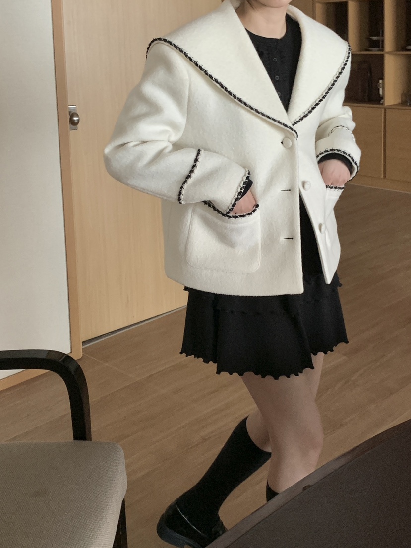 RE:OPENING東大門㊣實拍女士新款時尚推薦25秋冬職業短款大衣RE:OPENING短款大衣