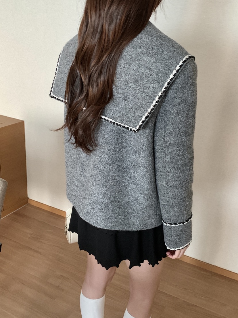 RE:OPENING東大門㊣實拍女士新款時尚推薦25秋冬職業短款大衣RE:OPENING短款大衣