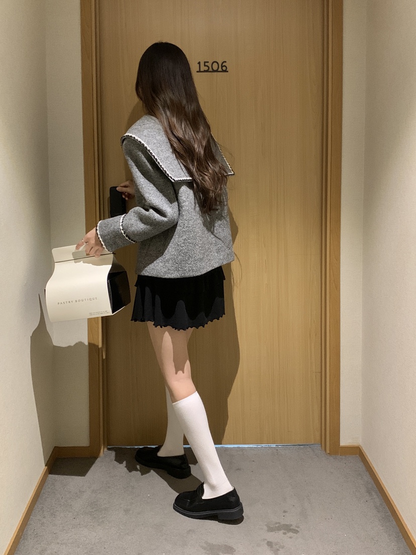 RE:OPENING東大門㊣實拍女士新款時尚推薦25秋冬職業短款大衣RE:OPENING短款大衣