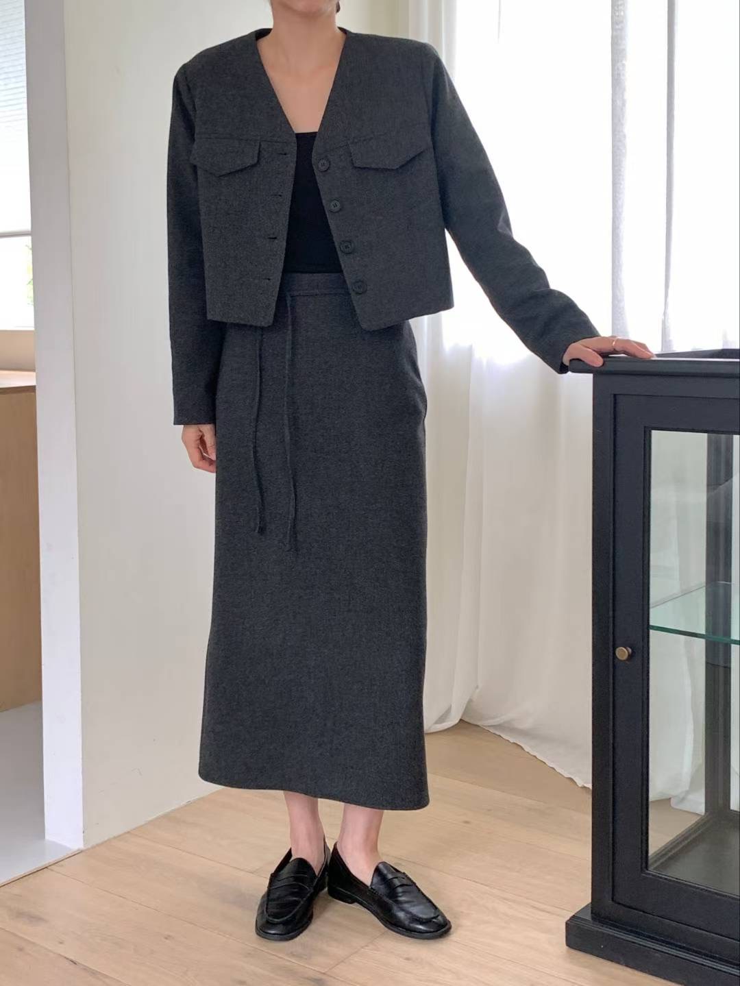 MUTE東大門㊣實拍女裝新品真品熱賣職業時尚25秋冬休閑長裙MUTE長裙