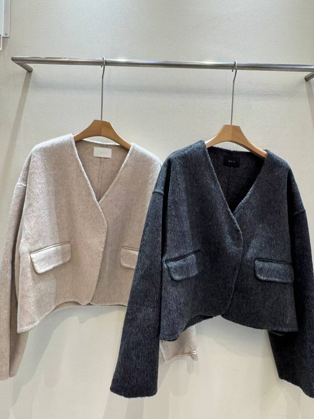 MUTE韓國代購㊣女士新款人氣休閑25秋冬職業真品針織衫V領羊毛MUTE針織衫