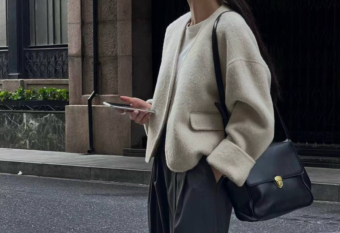 MUTE韓國代購㊣女士新款人氣休閑25秋冬職業真品針織衫V領羊毛MUTE針織衫圖色2