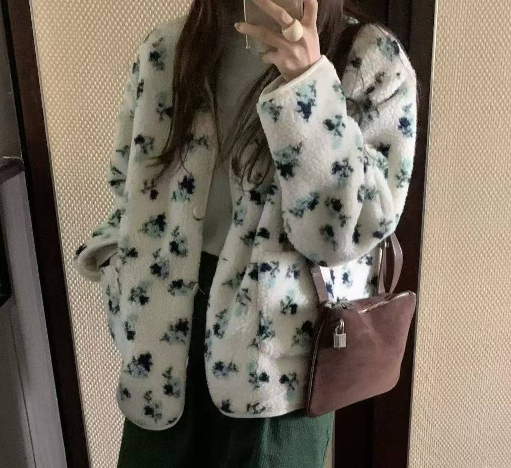 MUTE韓國直郵㊣女裝新品25秋冬推薦人氣休閑職業夾克花朵填充MUTE夾克圖色2