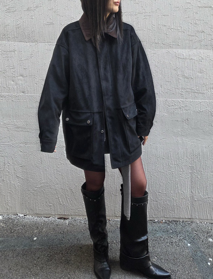 NEAR LEAP-P東大門㊣直郵女士新款真品人氣時尚休閑夾克麂皮NEAR LEAP夾克