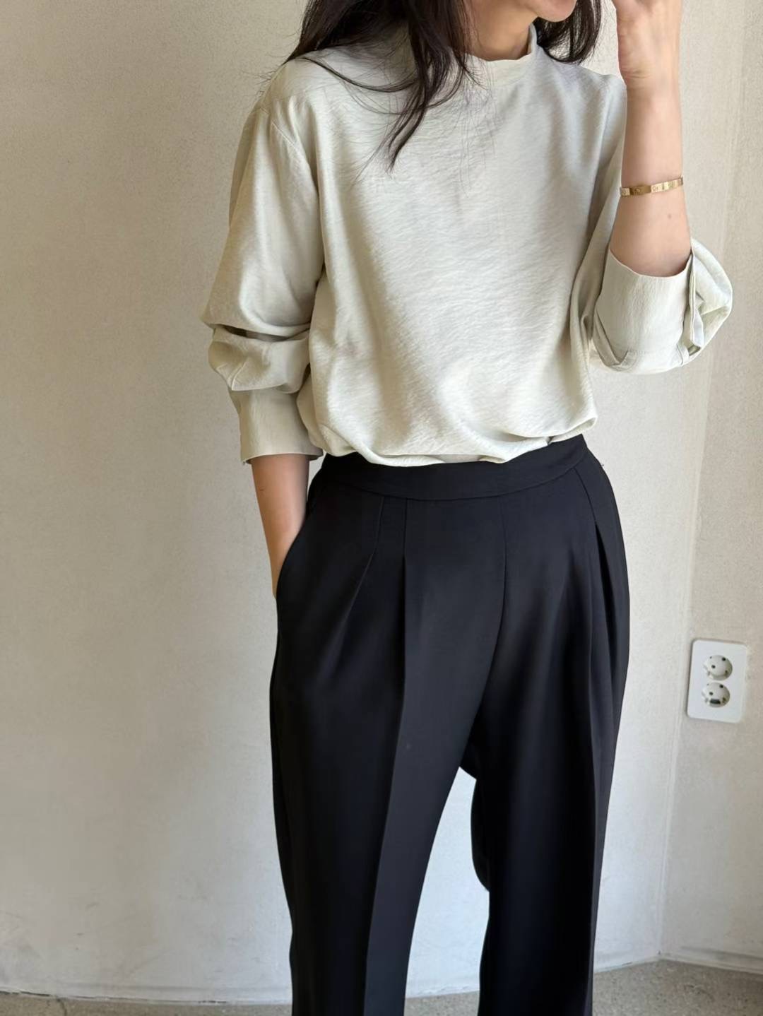 1mm韓國直郵㊣女裝新款真品推薦人氣25秋冬時尚休閑襯衫蕾絲衫1mm襯衫/蕾絲衫圖色3