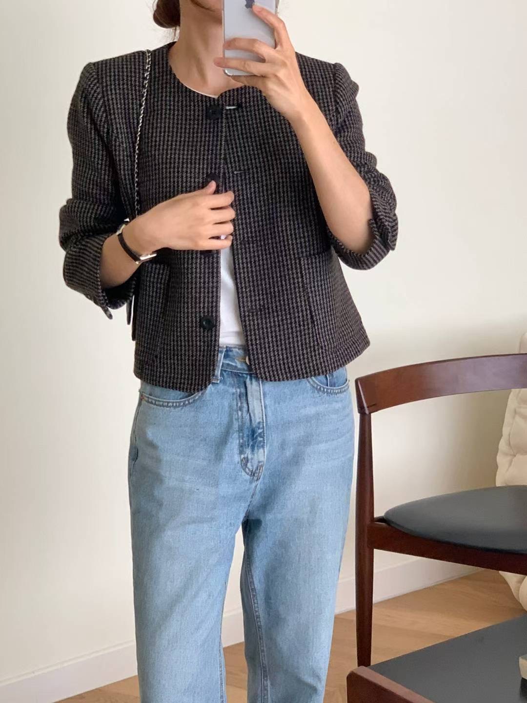 MUTE東大門㊣實拍女裝新品職業25秋冬時尚推薦熱賣休閑夾克MUTE夾克圖色2