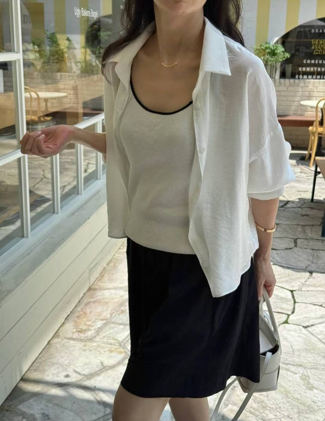 1mm東大門㊣代購女裝新品休閑時尚25秋冬襯衫蕾絲衫不含內搭1mm襯衫/蕾絲衫