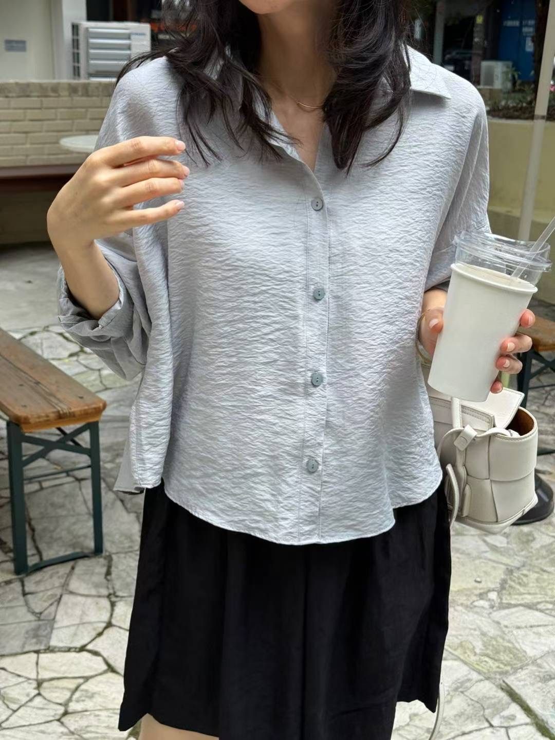 1mm東大門㊣代購女裝新品休閑時尚25秋冬襯衫蕾絲衫不含內搭1mm襯衫/蕾絲衫圖色2