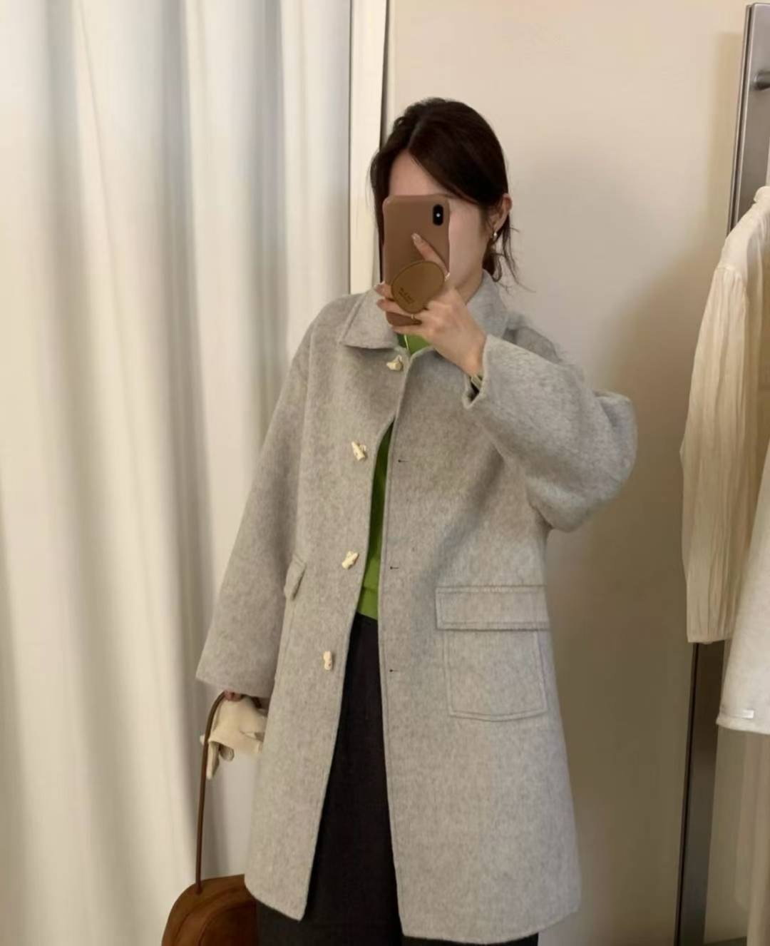 MUTE東大門㊣實拍女裝新品25秋冬人氣休閑時尚熱賣中長款大衣MUTE中長款大衣