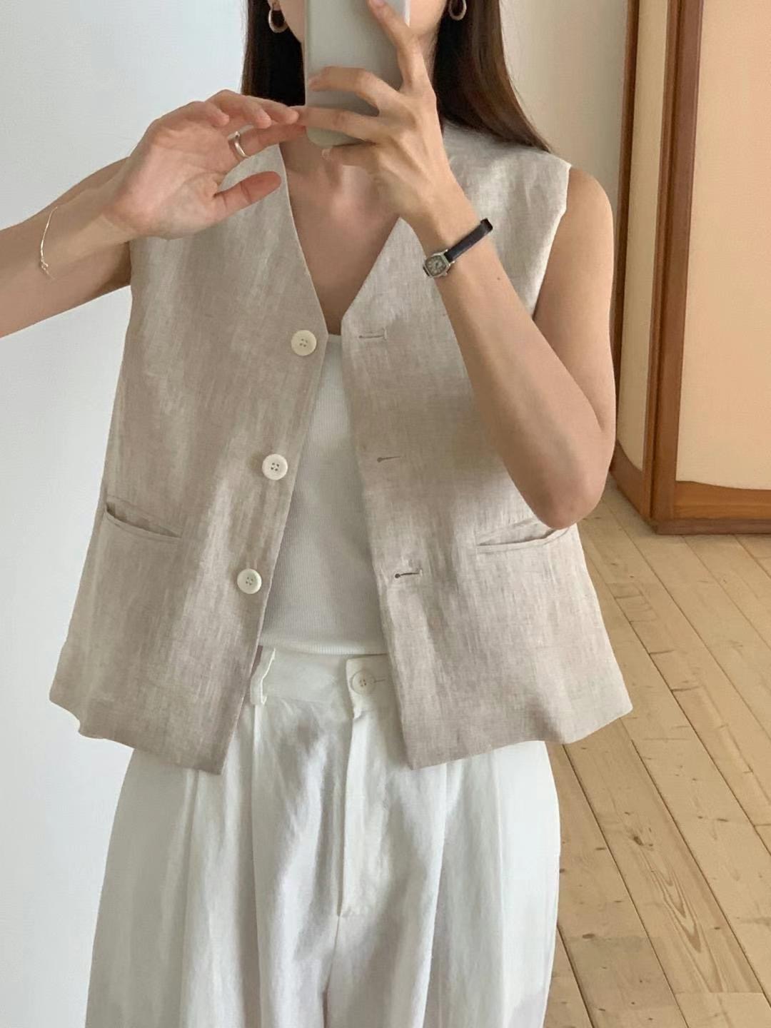 MUTE東大門㊣直郵女士新款職業時尚休閑25秋冬人氣推薦馬甲MUTE馬甲圖色2