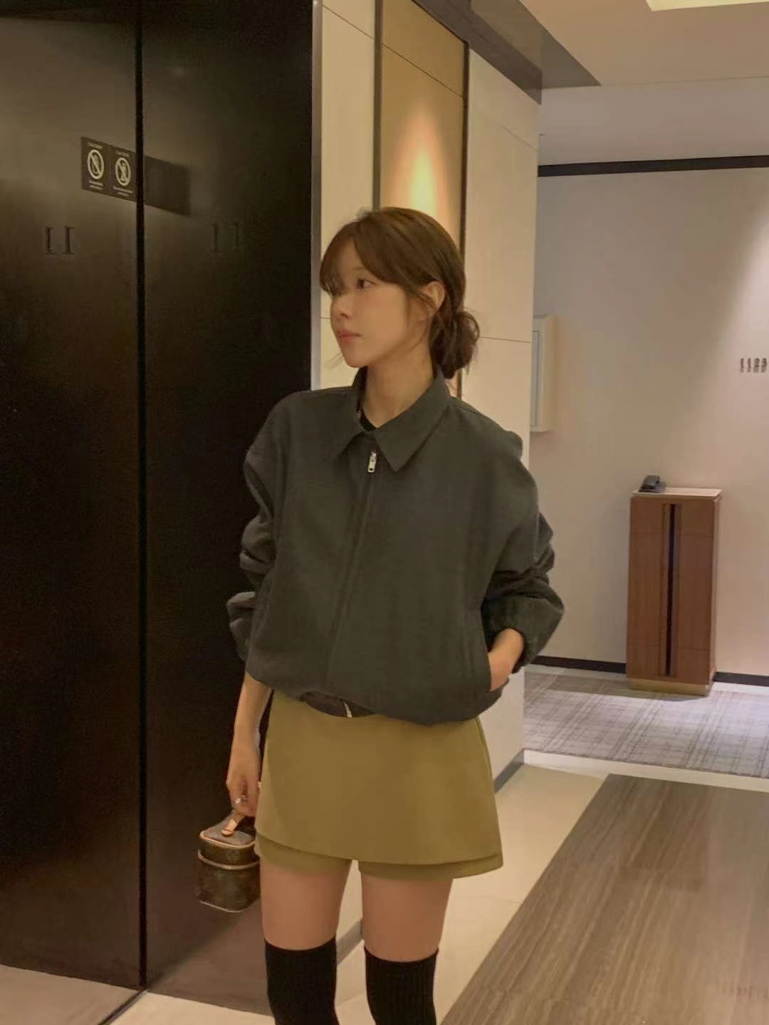 MIELLE-미엘르-OT韓國代購㊣女士新款職業休閑夾克羊毛拉鏈MIELLE-미엘르-OT夾克圖色2