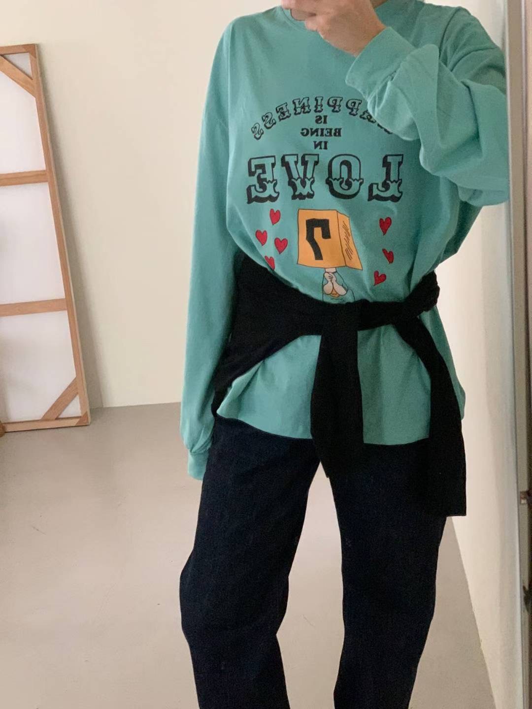 ARHEE韓國代購㊣女裝新品真品時尚25秋冬休閑長袖T恤不含屁簾ARHEE長袖T恤