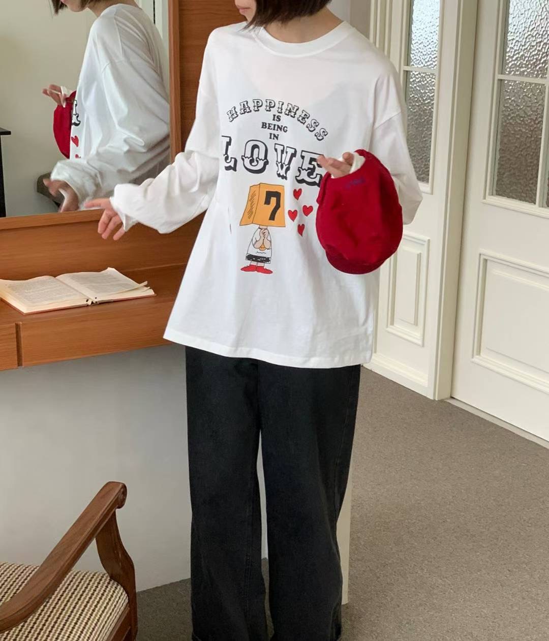 ARHEE韓國代購㊣女裝新品真品時尚25秋冬休閑長袖T恤不含屁簾ARHEE長袖T恤圖色2