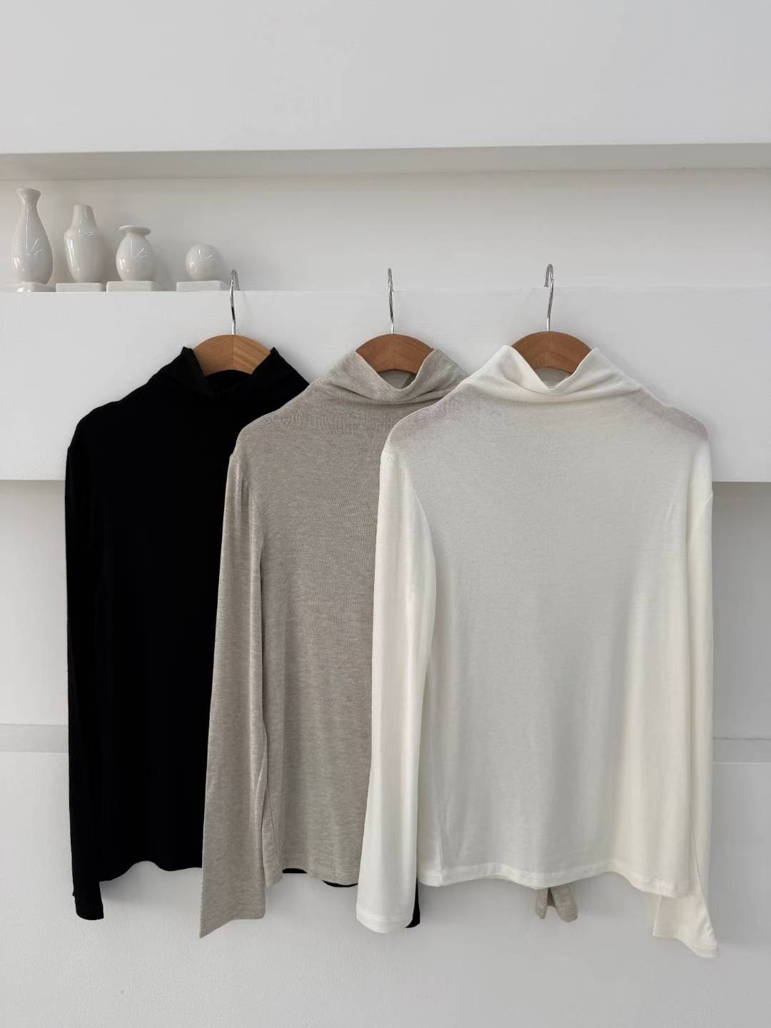 1mm東大門㊣代購女士新品職業推薦時尚25秋冬長袖T恤不含披肩1mm長袖T恤