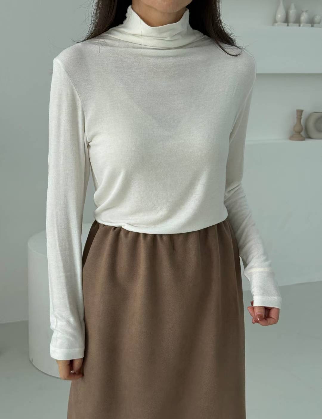 1mm東大門㊣代購女士新品職業推薦時尚25秋冬長袖T恤不含披肩1mm長袖T恤