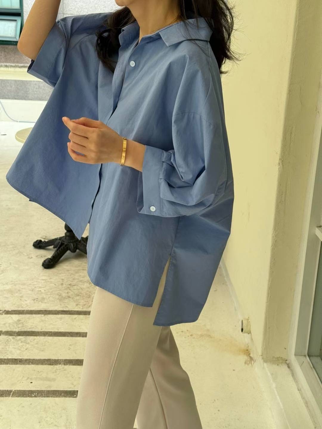 1mm韓國代購㊣女士新品真品人氣休閑25秋冬職業時尚襯衫蕾絲衫1mm襯衫/蕾絲衫圖色3