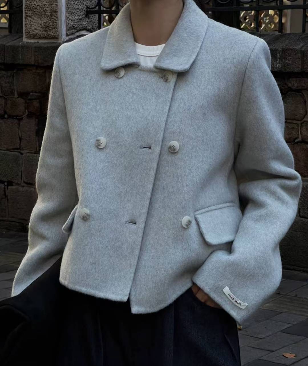 MUTE東大門㊣直郵女士新品職業時尚推薦休閑熱賣夾克羊毛雙領MUTE夾克