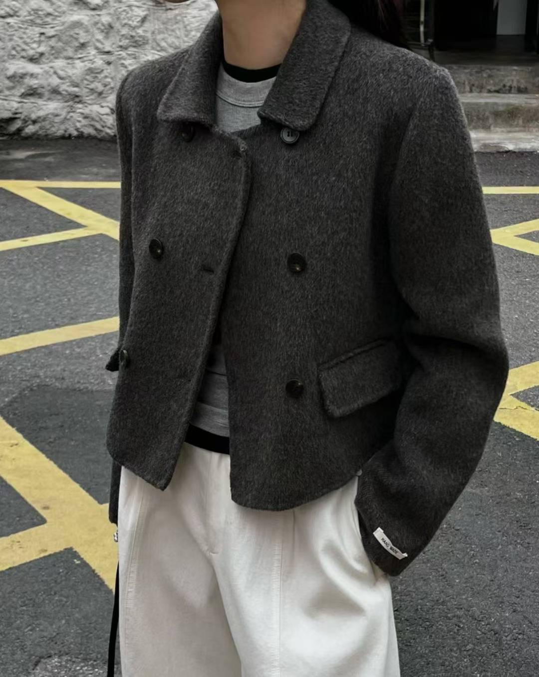 MUTE東大門㊣直郵女士新品職業時尚推薦休閑熱賣夾克羊毛雙領MUTE夾克