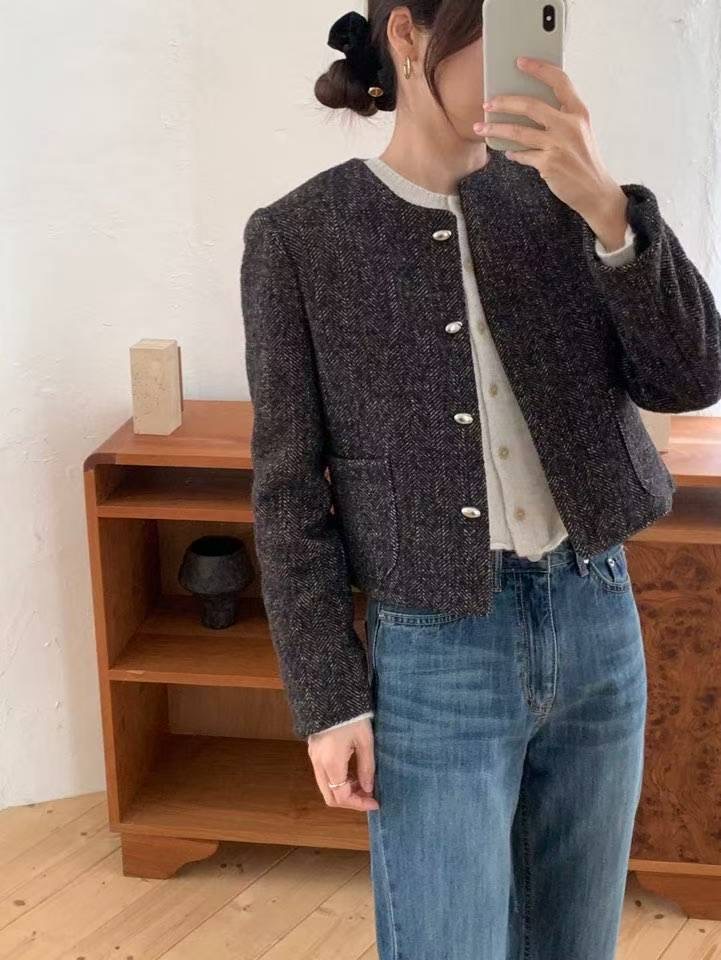 MUTE韓國代購㊣女裝新品推薦熱賣25秋冬真品休閑職業時尚夾克MUTE夾克圖色2