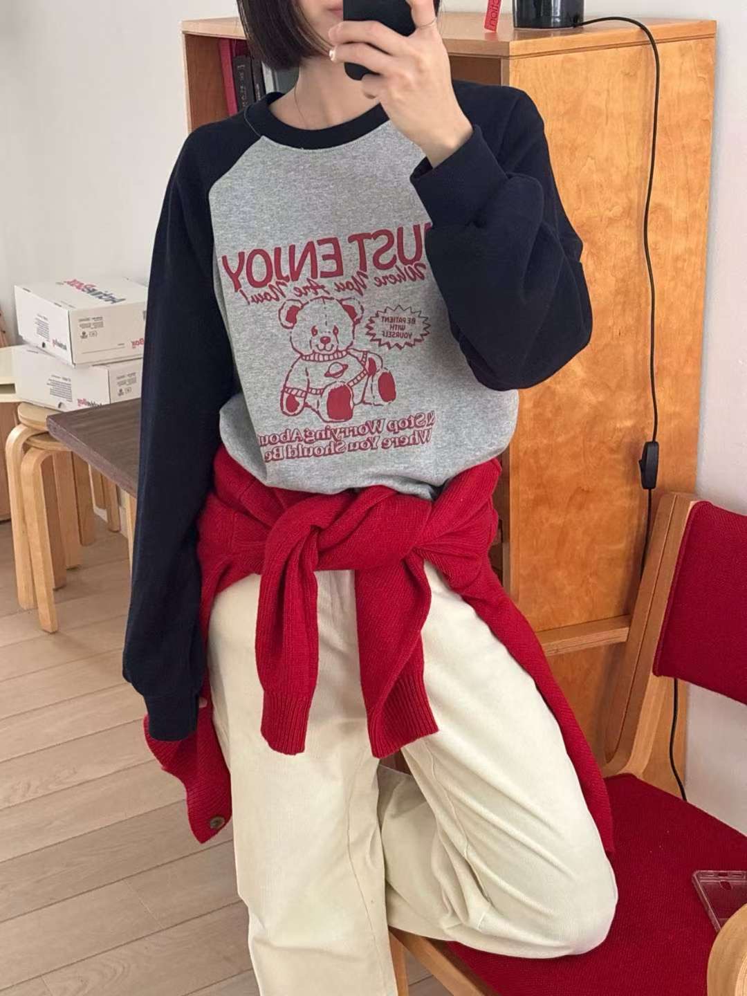 ARHEE東大門㊣代購女裝新品真品職業時尚休閑25秋冬長袖T恤ARHEE長袖T恤圖色3