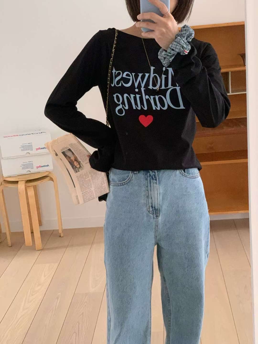 ARHEE東大門㊣代購女裝新款熱賣時尚休閑推薦職業25秋冬長袖T恤ARHEE長袖T恤圖色2