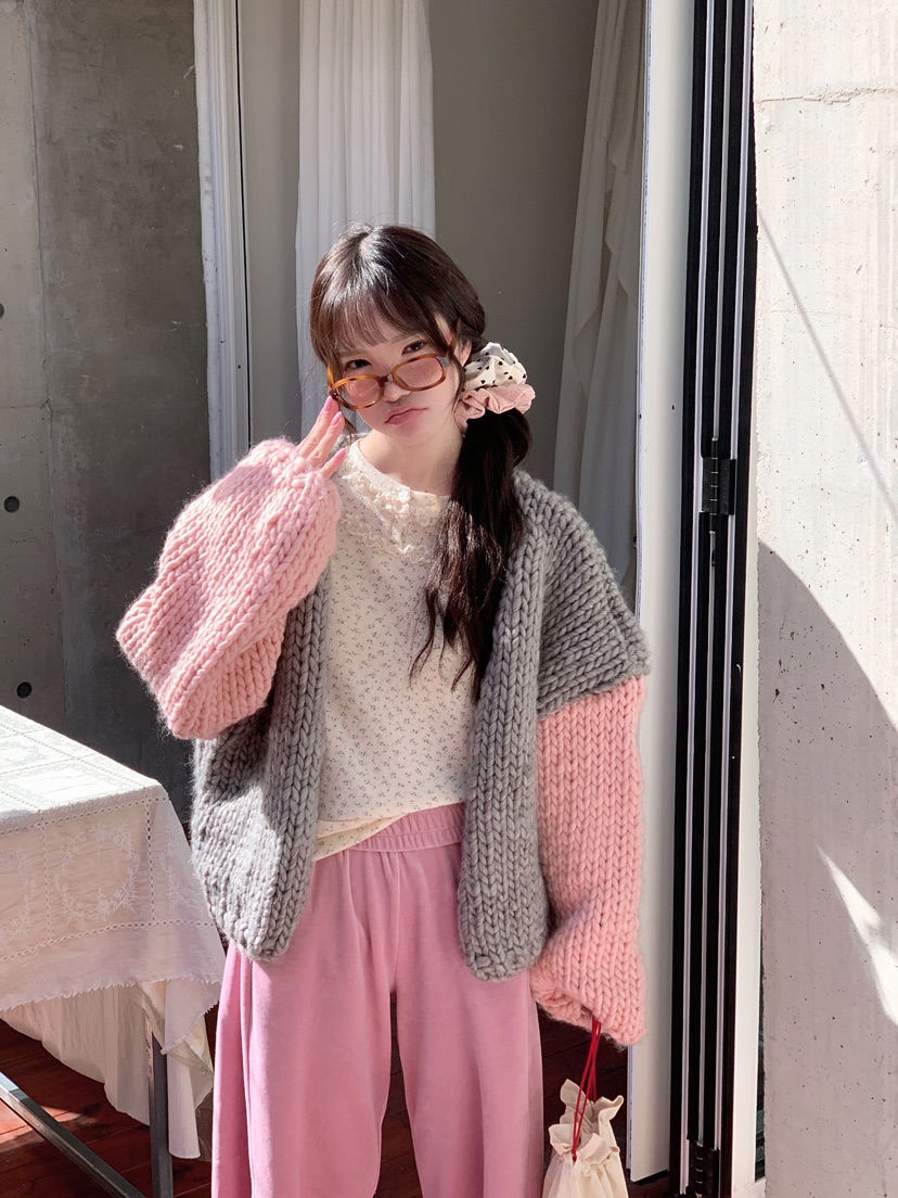 MAISONDEGLORY東大門㊣實拍女裝新品時尚針織衫不含內搭開衫MAISON DE GLORY針織衫