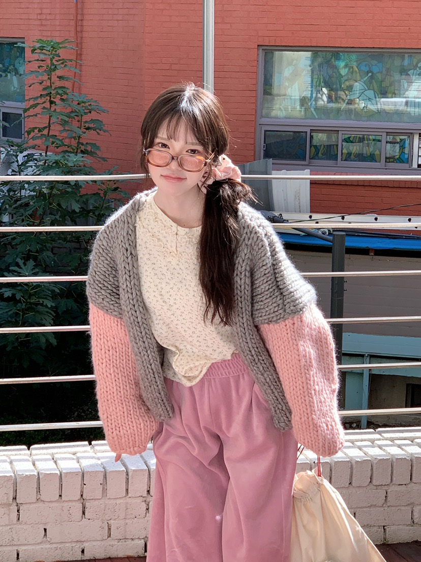 MAISONDEGLORY東大門㊣實拍女裝新品時尚針織衫不含內搭開衫MAISON DE GLORY針織衫