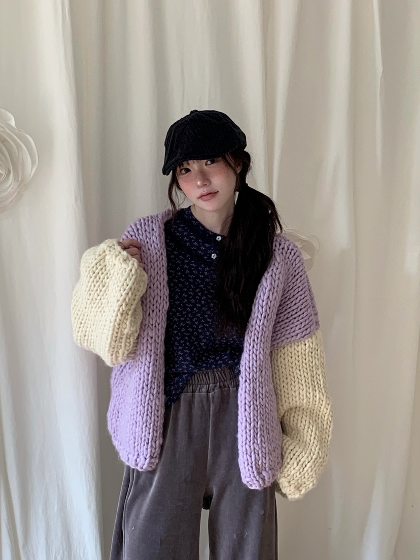 MAISONDEGLORY東大門㊣實拍女裝新品時尚針織衫不含內搭開衫MAISON DE GLORY針織衫