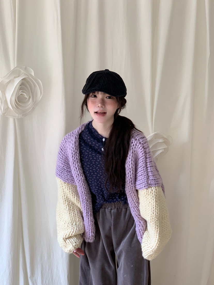 MAISONDEGLORY東大門㊣實拍女裝新品時尚針織衫不含內搭開衫MAISON DE GLORY針織衫