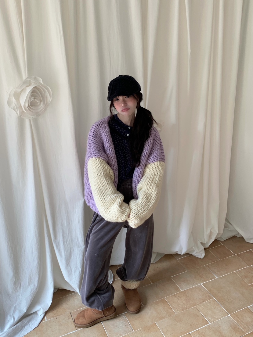 MAISONDEGLORY東大門㊣實拍女裝新品時尚針織衫不含內搭開衫MAISON DE GLORY針織衫